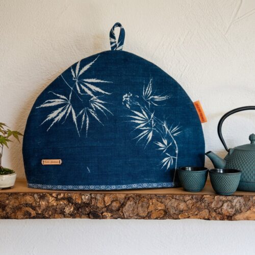 Cosy pour théière en fonte — Cyanotype sur lin * Etre simplement