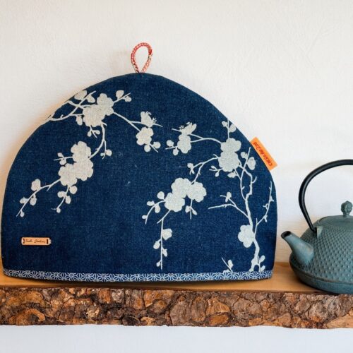 Cosy pour théière en fonte — Cyanotype sur lin * Habiter sa voie