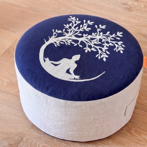 Coussin de sol, cyanotype sur lin naturel
